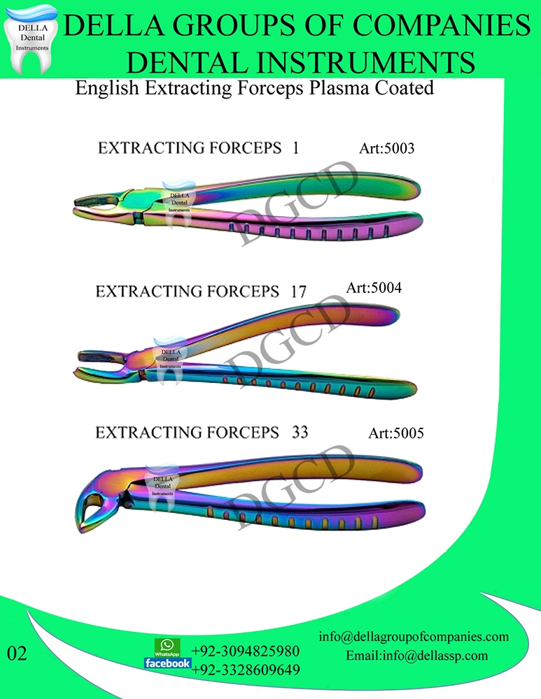 English Extracting Forceps Plasma Coated